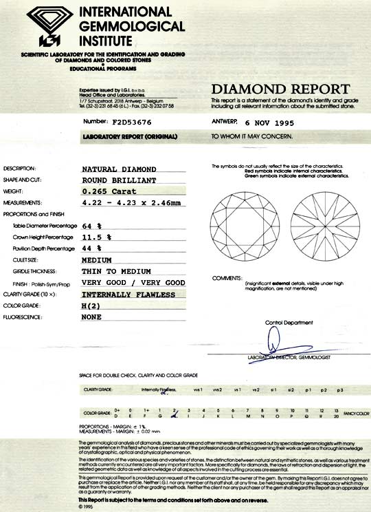 Foto 9 - Diamant 0,265ct Brillant IGI Lupenrein Wesselton, D5083