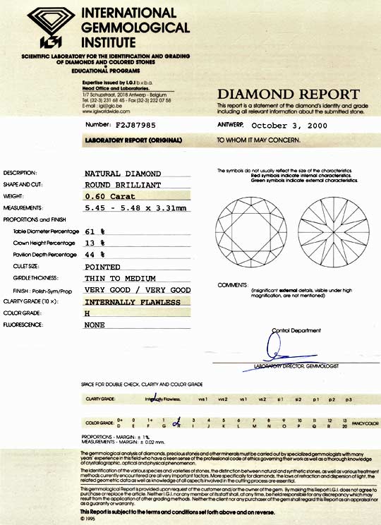 Foto 9 - Diamant 0,60ct Brillant IGI Lupenrein Wesselton Weiss H, D5144