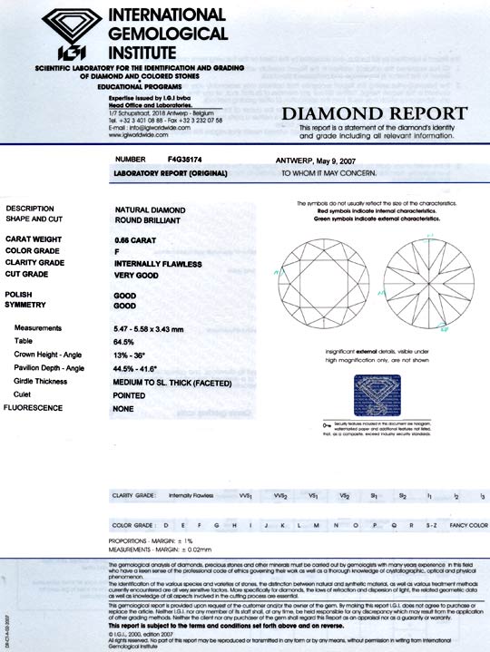Foto 9 - Diamant 0,66 IGI Lupenrein Top Wesselton Plus, F, D5834