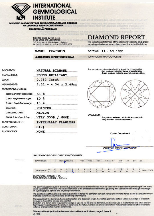 Foto 9 - Diamant 0,282ct Brillant IGI Lupenrein Wesselton, D5895