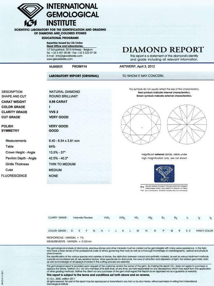 Foto 9 - 0,96ct Brillant Zertifikat von IGI in Top Crystal, VVS2, D6627