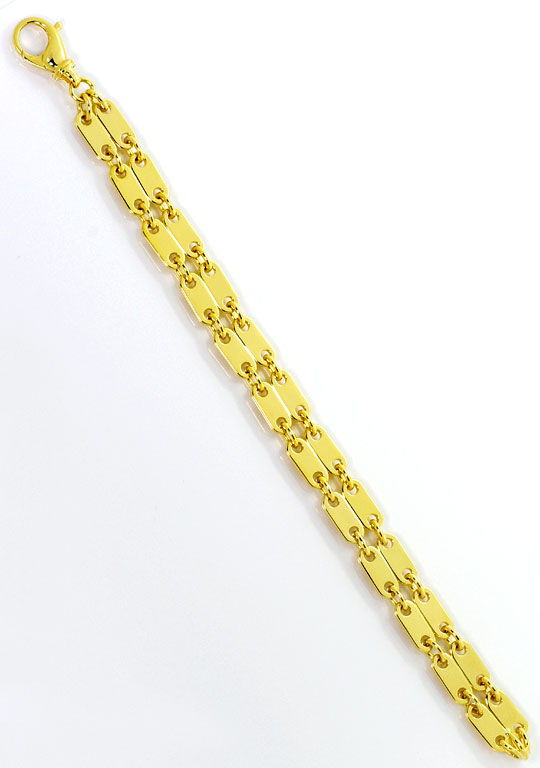 Foto 3 - Plättchen Gold-Armband Doppelreihig massiv Gelbgold 18K, K2558