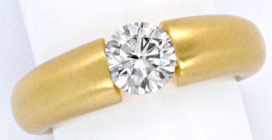 Foto 2 - Einkaräter Diamant-Spannring 1,06 Brillant 18K Gelbgold, R1108