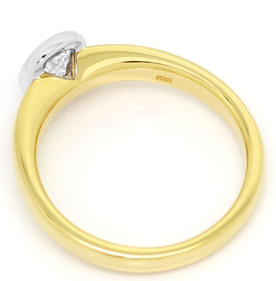 Foto 3 - Diamant-Ring Brillant-Solitär River Gelbgold-Weißgold, R5863
