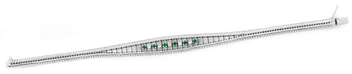 Foto 1 - Elegantes WeißGold-Armband Diamanten Smaragde, S2941