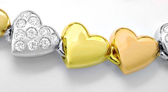 Foto 1 - Diamant Herz Collier Gelb  Weißgold-Rotgold, S8885