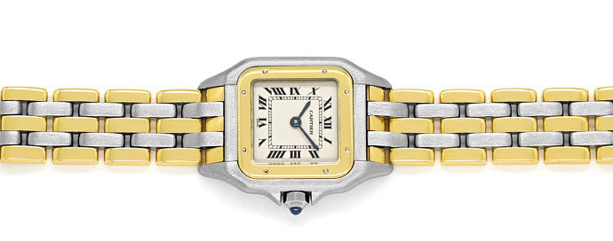 Foto 1 - Cartier Panthere Damen-Armbanduhr mit drei Steifen Gold, U2328